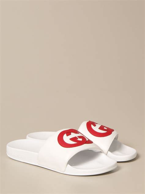 gucci white plastic sandals|gucci white sandals flat.